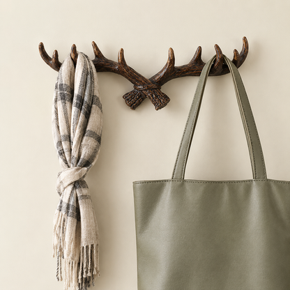 Jovren Vintage Antler Coat Hook Rail