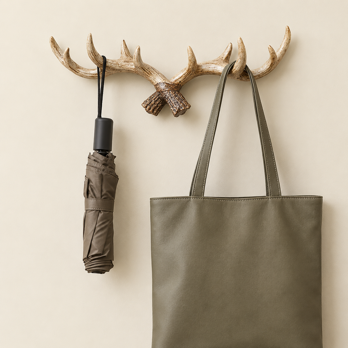 Jovren Vintage Antler Coat Hook Rail