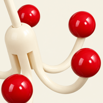 Cream hanger arms with red ball tips