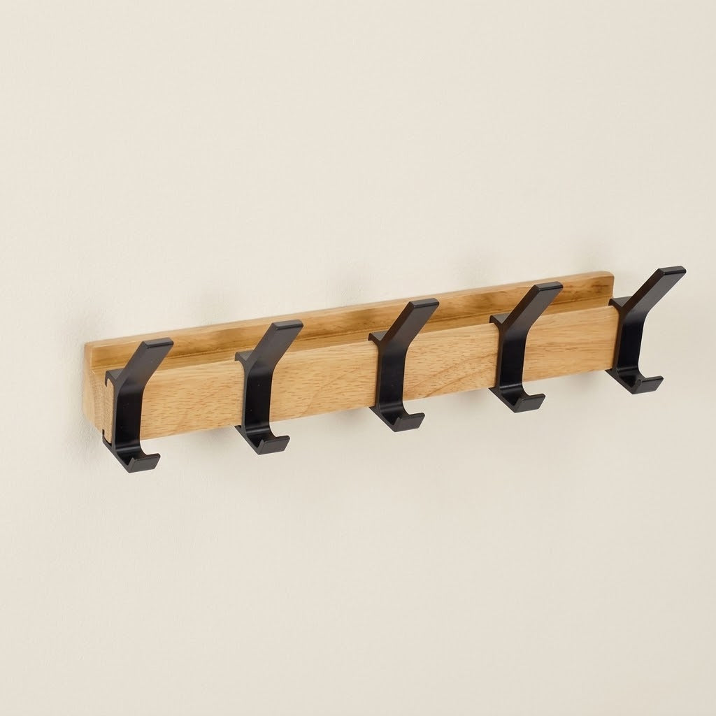 Varkr Moveable Wooden Coat Hook Rail