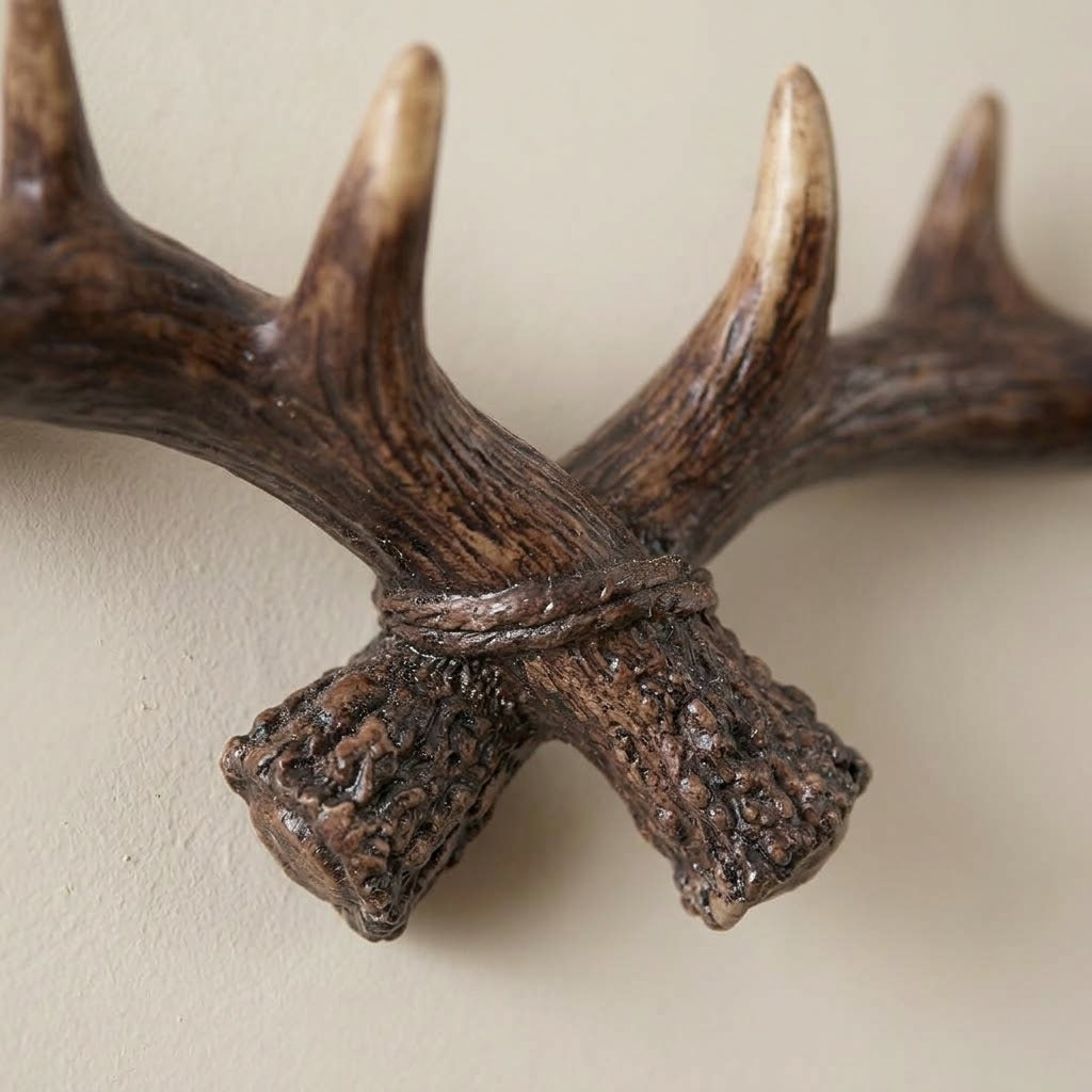 Jovren Vintage Antler Coat Hook Rail