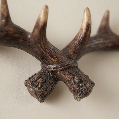 Jovren Vintage Antler Coat Hook Rail