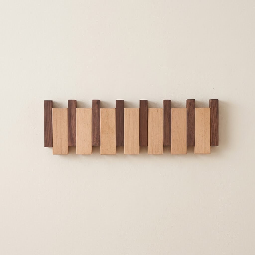 Vornez Solid Wood Flip Down Piano Coat Rack
