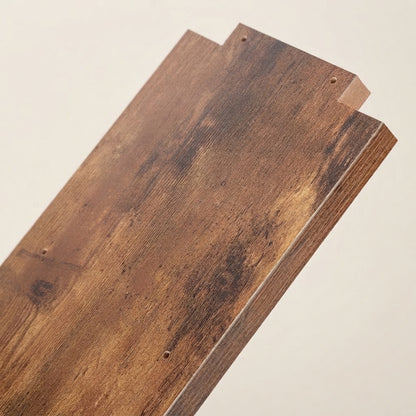 Rustic wooden 5-tier wall shelf, weathered planks with side brackets